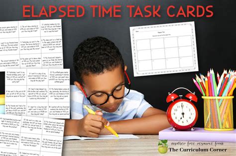 Elapsed Time Task Cards The Curriculum Corner