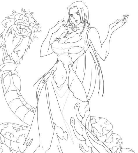 Boa Hancock Ripped Dress Lineart By Xzibit21 On Deviantart