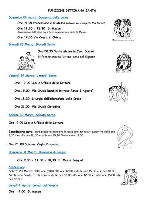 Le Celebrazioni Della Settimana Santa Zona Pastorale San Lazzaro