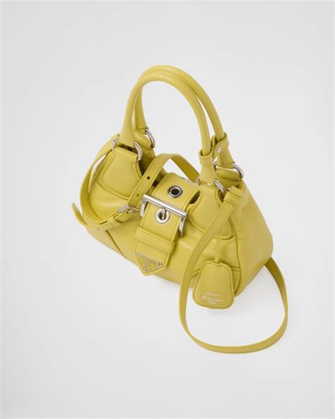 Citron Yellow Prada Moon Padded Nappa Leather Bag PRADA