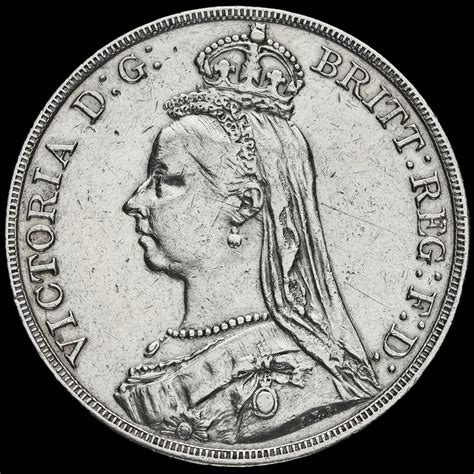 1890 Queen Victoria Jubilee Head Silver Crown VF 2