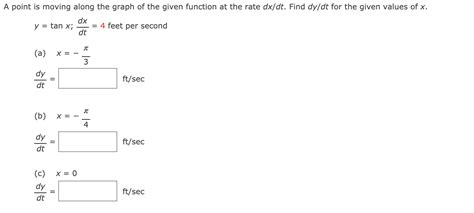 Solved A Point Is Moving Along The Graph Of The Given Chegg