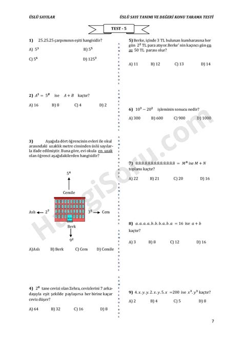 S N F Matematik Testleri Pdf Ndir Ndir Sayfa