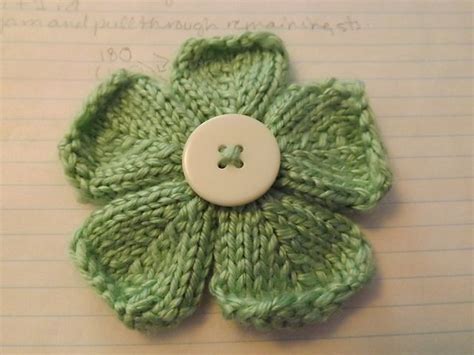 Five Petal Flower Pattern By Jennifer Kanaski Knitted Flowers