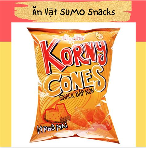 Bim Bim Snack Bắp Nón Vị Phô Mai Oishi Korny Cones gói 40g Ăn Vặt Sumo