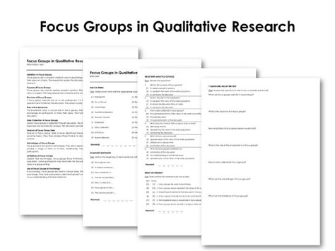 Focus Groups In Qualitative Research Teaching Resources