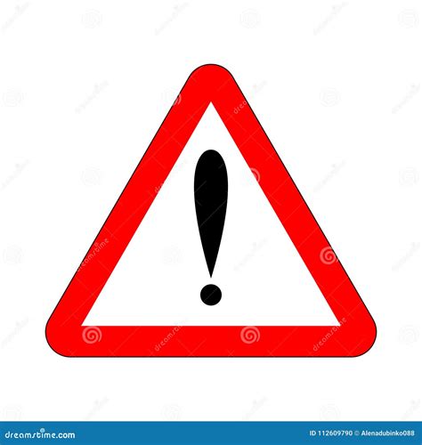 Attention Sign In Triangle Red Attention Icon Danger Button And