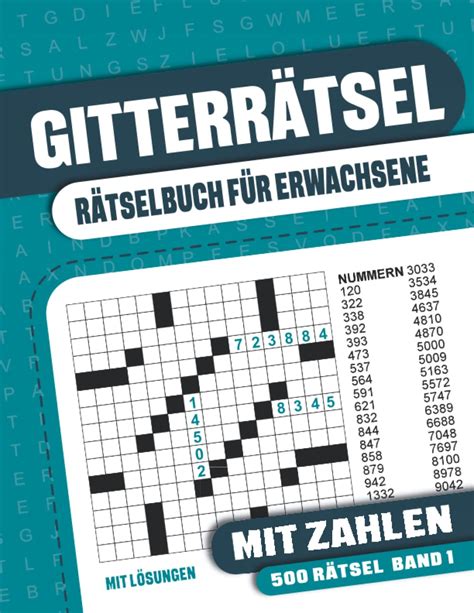 Gitterrätsel für Erwachsene mit Zahlen Rätselbuch für Erwachsene mit