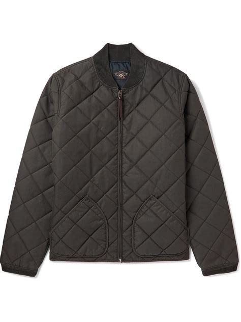 Rrl Benton Quilted Recycled Shell Bomber Jacket In Black For Men Lyst