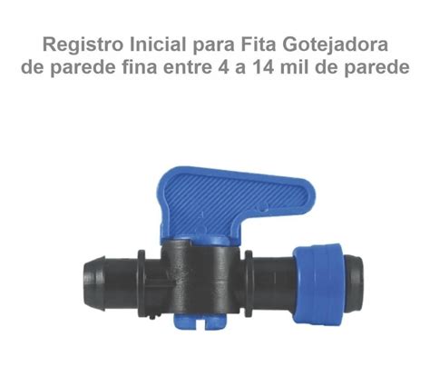 Kit Registro Inicial 16mm anel Fita Gotejadora Doutor Irrigação