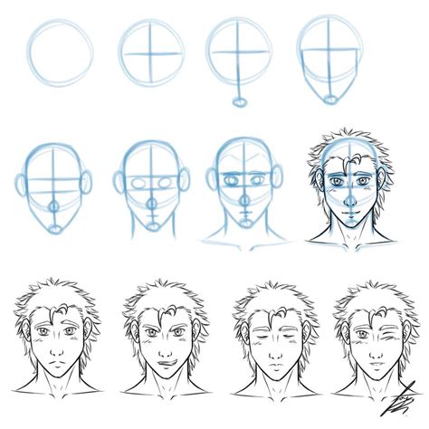 Simple Front View Face Drawing Tutorial By Juacamo On Deviantart Drawing Tutorial Face Face