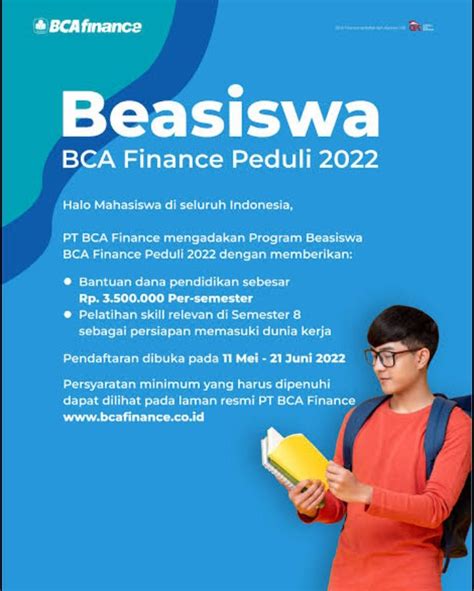 Resmi Dibuka Pendaftaran Beasiswa BCA Finance Peduli 2023 Segera Cek