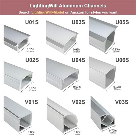 LightingWill LED Aluminum Profile In 5 Pack 3 3ft 1M Silver 16x16mm V