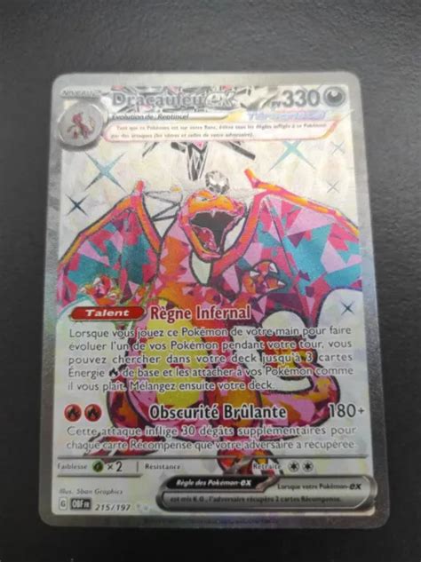 Carte PokÉmon Dracaufeu Ex Full Art 215197 Ev3 Flammes Obsidiennes Vf Neuve Eur 100