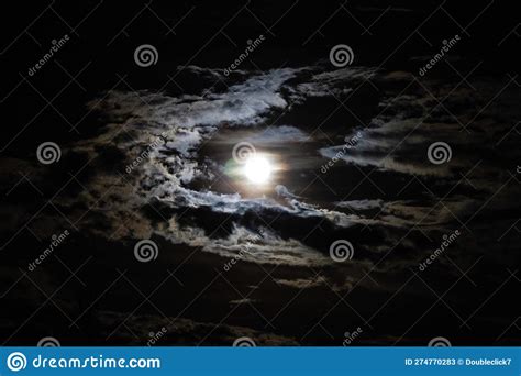 Full Moon with Clouds, Paschal Full Moon in April, 2023 Stock Image ...