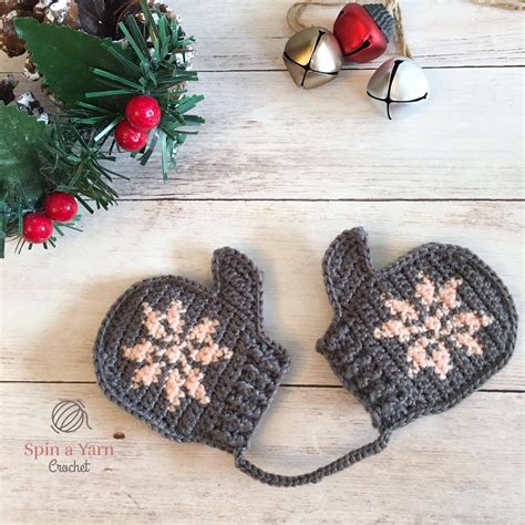 Crochet Mitten Ornament Free Pattern Web The Pattern Of The Mini