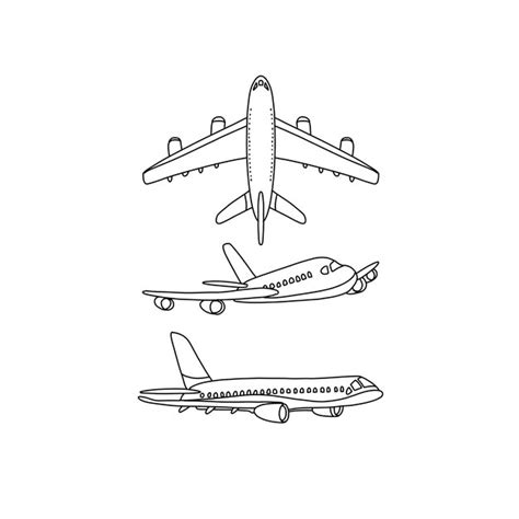 Viaje en avión dibujado a mano doodle ilustraciones vector conjunto