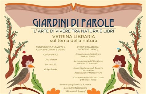 Mesagne Giardini Di Parole Domenica Aprile In Villa Libri E