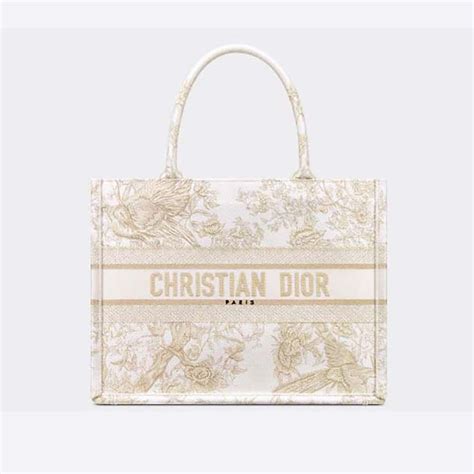 Dior Women Medium Dior Book Tote Dior Jardin D Hiver Embroidery With