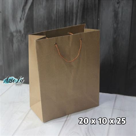 Jual Paper Bag Polos Ukuran 20x10x25 Tas Kertas Coklat Paper Bag