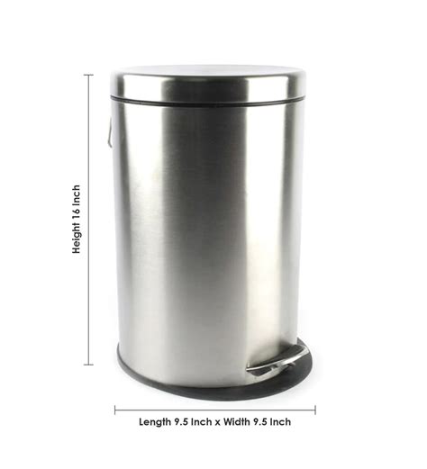 Buy Litres Stainless Steel Pedal Dustbin By Gesign Online Metal