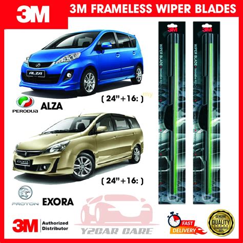 M Frameless Wiper Blades Uv Resistant Rubber Perodua Alza Proton