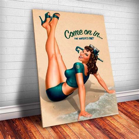 Placa Decorativa Pin Up Praia Mdf 20x30cm Leroy Merlin