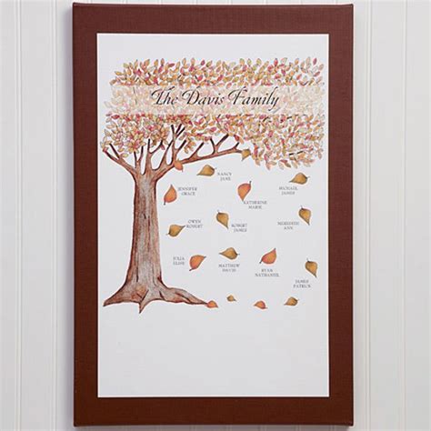 Personalized Fall Family Tree Canvas Art