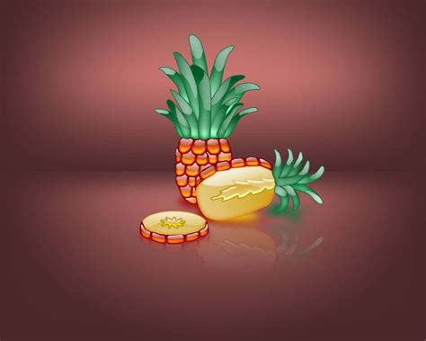 Download Embrace The Sweetness Up Close With A Cute Sliced Pineapple