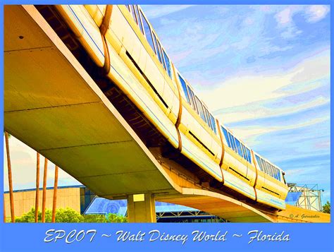 Monorail Epcot Walt Disney World Digital Art By A Macarthur Gurmankin