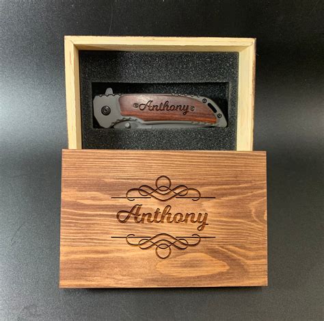 Engraved Pocket Knife With Box Personalize Knifegroomsman Etsy