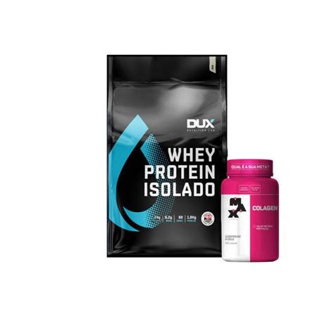 Kit Whey Isolado 1 8kg Dux Colageno Maxtitanium Dux Nutrition