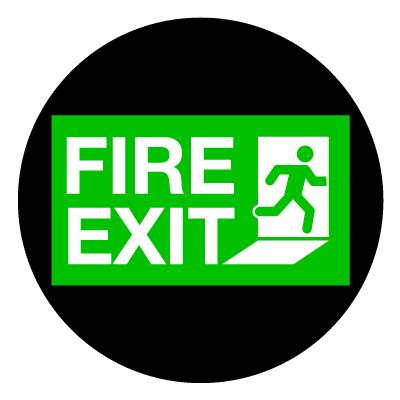 Fire Exit | Safety Signage Gobos | Projected Image