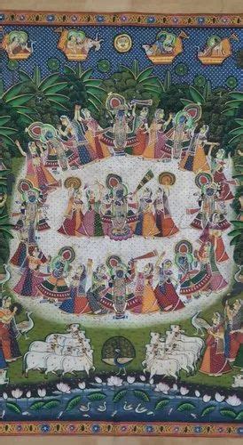 Unframed Cloth Shreenathji Raasleela Handmade Multicolor Pichwai