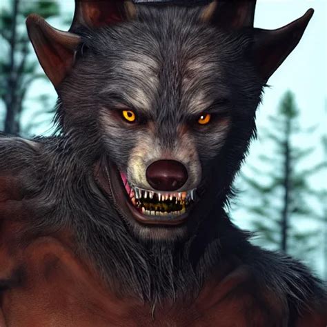 Hyper Realistic Werewolf Hidden In The Dark Higly Stable Diffusion