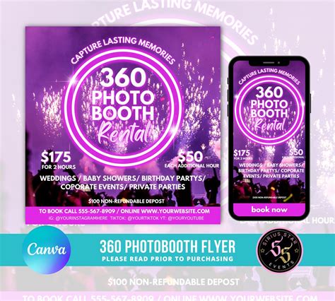 360 Photobooth Flyer Party Flyer Event Flyer Wedding Etsy