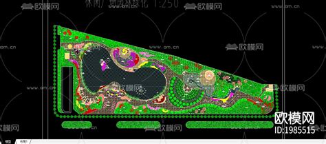 休闲广场园林绿化cad图库 免费3dmax模型库 欧模网