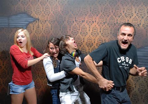 Scared People In Haunted House