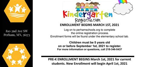 Preschool and Kindergarten enrollment now open | Perham-Dent Public Schools