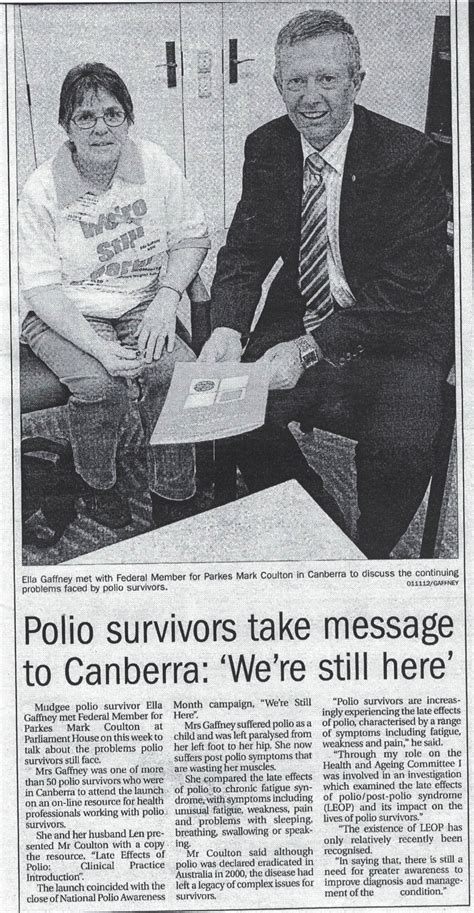 “polio Survivors Take Message To Canberra ‘were Still Here” Mudgee