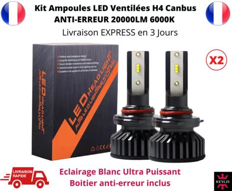 Kit Ampoules H7 LED Ventilées pour Auto et Moto Technologie Tout en