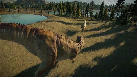 Giganotosaurus Fights Albertosaurus Jurassic World Evolution 2 Youtube