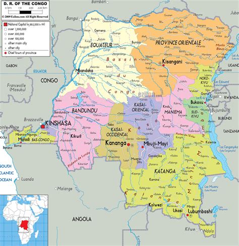 Mapa De La República Democrática Del Congo Para Imprimir