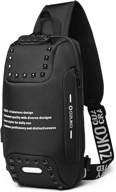 Mochila De Ombro OZUKO Sling USB Antirroubo Masculina Bolsa De Peito