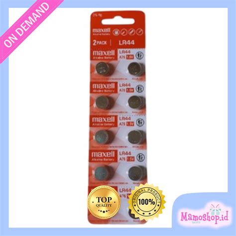 Jual Baterai Kancing Button Cell Micro Alkaline Cell Maxell LR44 LR 44 ...