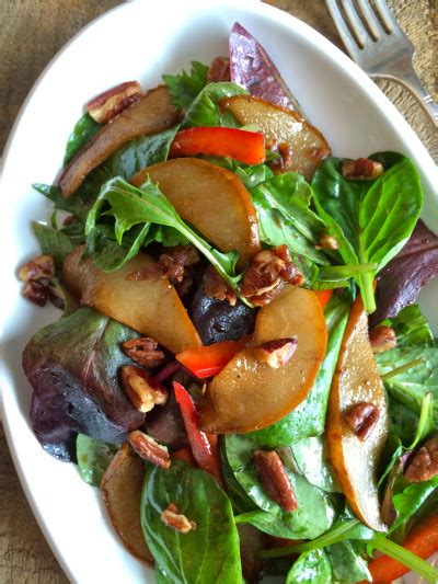 Balsamic Pear And Candied Pecan Salad Half Your Plate