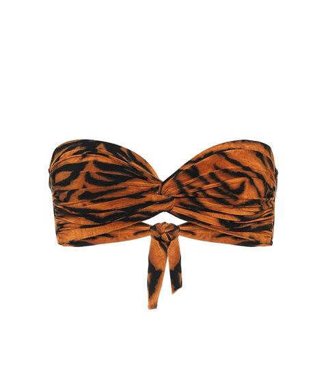 Norma Kamali Johnny D Tiger Print Bandeau Bikini Top Norma Kamali