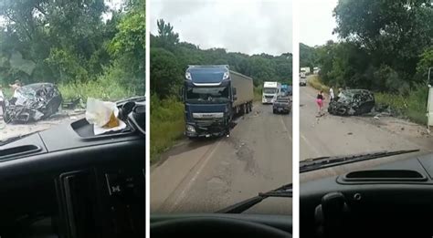 Violenta Colis O Entre Carro E Duas Carretas Deixa Dois Mortos Na Br