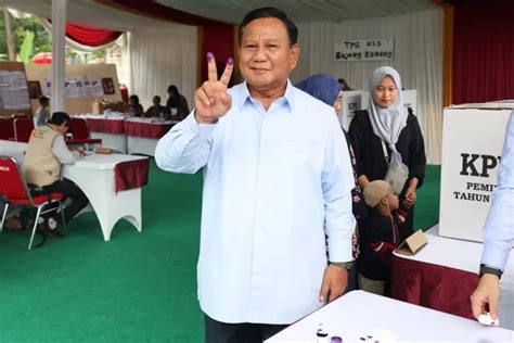 Beres Nyoblos Prabowo Subianto Ajak Masyarakat Gunakan Hak Pilih