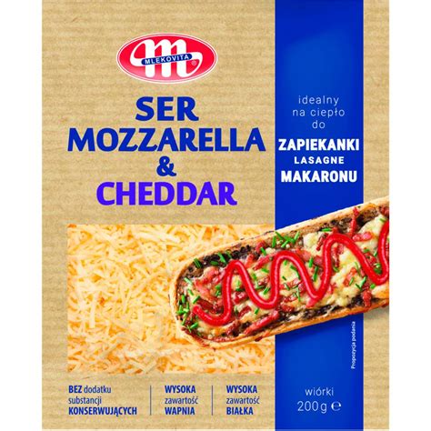 Сир Mlekovita Mozzarella Cheddar тертий 200 г купити онлайн замовити